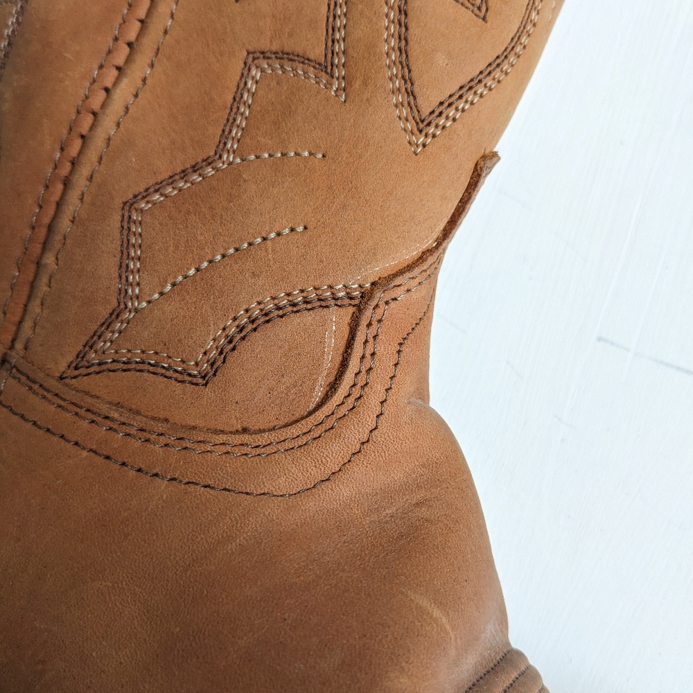 Vintage Dan Post Marlboro Gear Leather Cowboy Western Boots Women's 6M - Picture 9 of 16